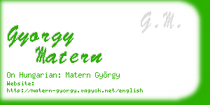 gyorgy matern business card