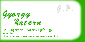 gyorgy matern business card